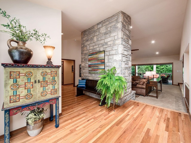 5769 Royal Lytham Ct, Dublin, OH 43017 - living area featuring wood finished floors and recessed lighting