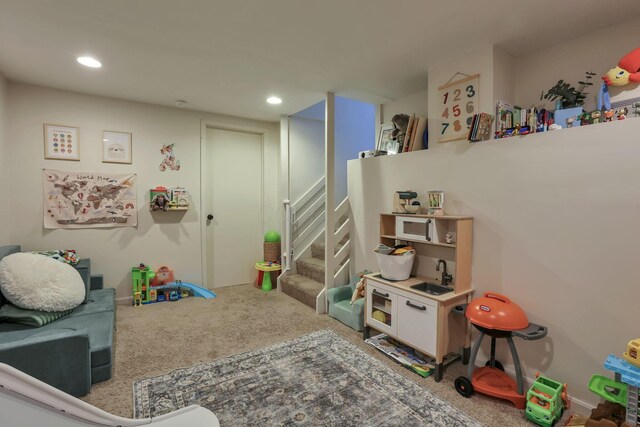 840 Gulliver Dr, Columbus, OH 43207 - game room with carpet flooring and recessed lighting