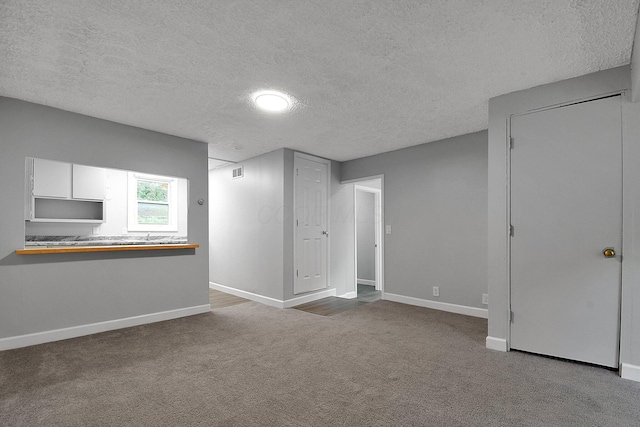 2732 Baughman Ave, Columbus, OH 43211 - unfurnished living room featuring carpet floors and a textured ceiling
