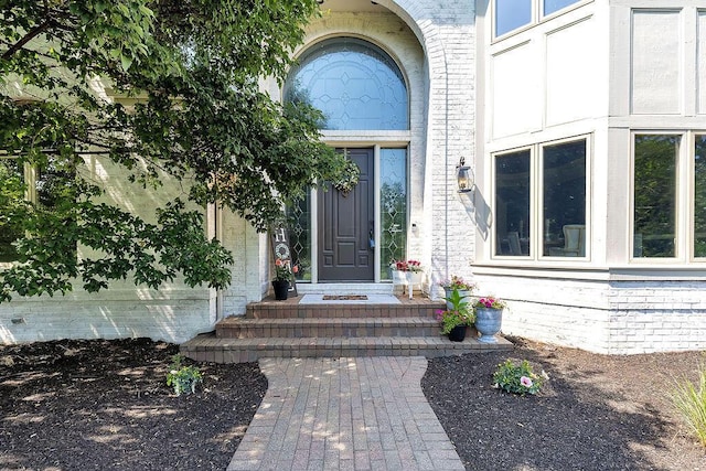 2570 Jewett Rd, Powell, OH 43065 - doorway to property with brick siding