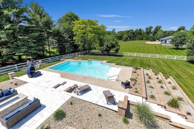 2570 Jewett Rd, Powell, OH 43065 - view of pool with a patio area, a fenced backyard, and view of scattered trees