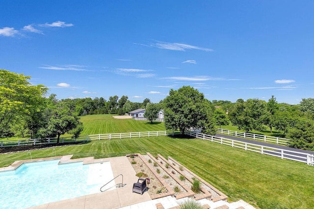 2570 Jewett Rd, Powell, OH 43065 - fenced backyard featuring a view of countryside and a patio
