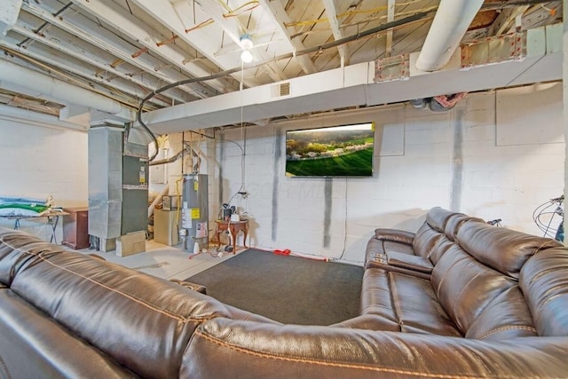 926 Harmon Ave, Columbus, OH 43223 - living area with gas water heater and heating unit