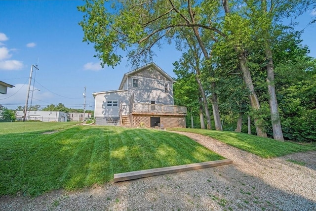 926 Harmon Ave, Columbus, OH 43223 - back of house with a deck, a yard, and stairs