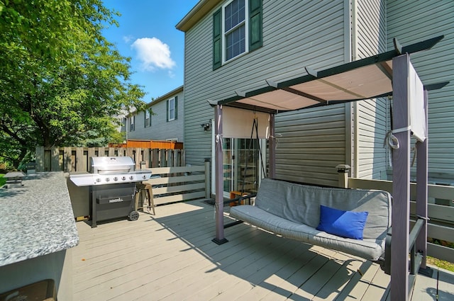 2201 Teardrop Ave Unit 34A, Columbus, OH 43235 - wooden terrace with grilling area