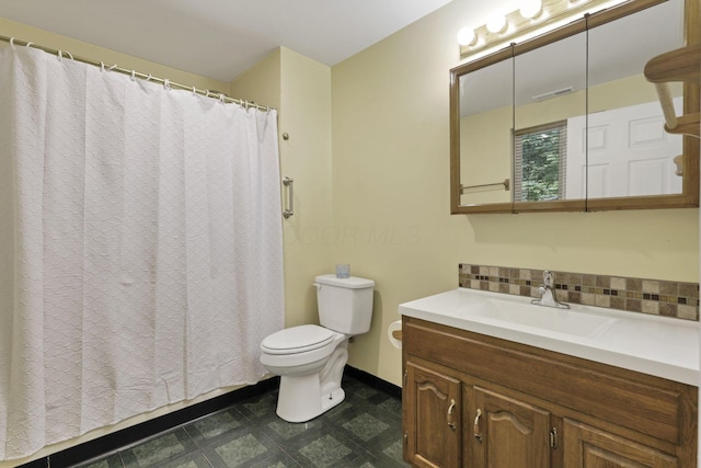 8175 Vore Ridge Rd, Athens, OH 45701 - full bath featuring tile patterned floors, toilet, vanity, and a shower with curtain