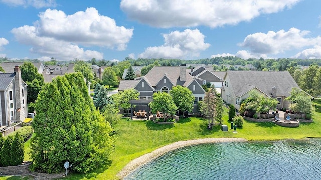 5753 Aster Way, Galena, OH 43021 - view of swimming pool with a water view, a residential view, and a yard