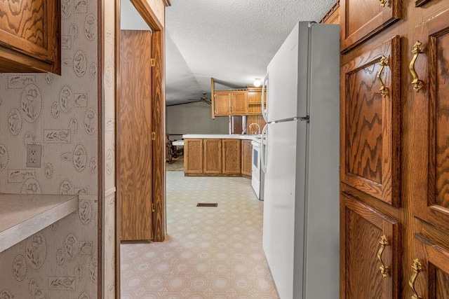 8764 National Rd SW Unit 118, Etna, OH 43062 - hallway with vaulted ceiling and a textured ceiling