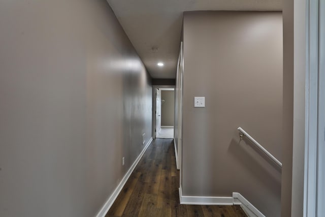 212-214 S Eureka Ave, Columbus, OH 43204 - hall with wood finished floors, baseboards, an upstairs landing, and recessed lighting