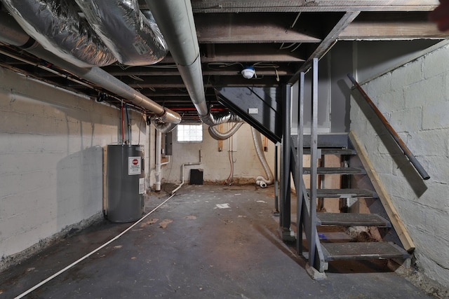 212-214 S Eureka Ave, Columbus, OH 43204 - basement with water heater, electric panel, and stairway