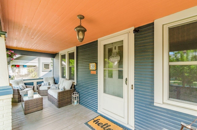 138 E Kelso Rd, Columbus, OH 43202 - wooden porch featuring an outdoor hangout area