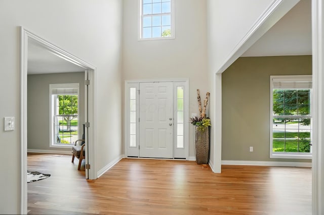 8073 Tree Lake Blvd, Powell, OH 43065 - foyer with light wood-style floors and a high ceiling