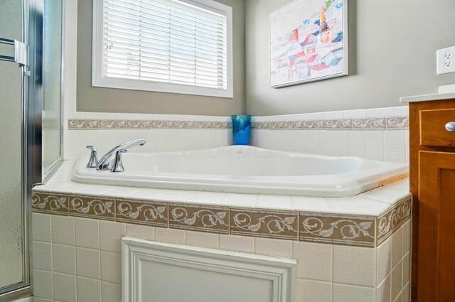 8073 Tree Lake Blvd, Powell, OH 43065 - bathroom featuring a bath, a stall shower, and vanity