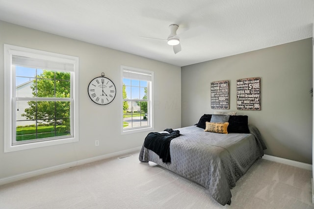8073 Tree Lake Blvd, Powell, OH 43065 - carpeted bedroom with baseboards and a ceiling fan