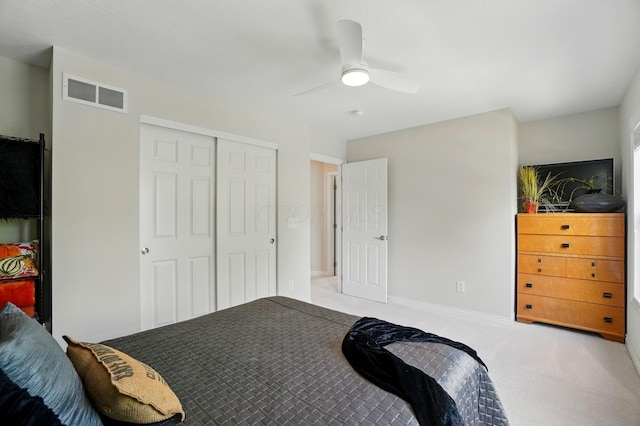8073 Tree Lake Blvd, Powell, OH 43065 - carpeted bedroom with a closet and ceiling fan
