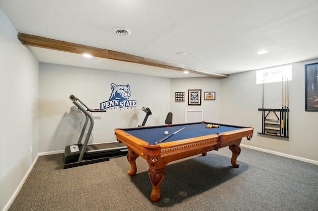 8073 Tree Lake Blvd, Powell, OH 43065 - game room featuring carpet flooring, recessed lighting, and billiards