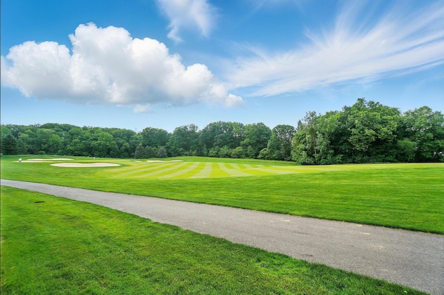 8073 Tree Lake Blvd, Powell, OH 43065 - view of home's community with golf course view, a yard, and view of wooded area