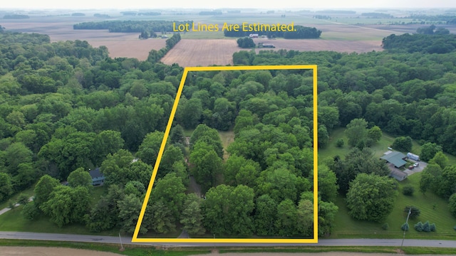 5467 Timpson Rd, Caledonia, OH 43314 - aerial view of sparsely populated area featuring property boundaries highlighted