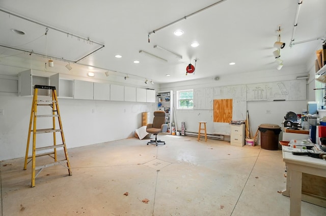 5350 Brook Rd NW, Lancaster, OH 43130 - garage with recessed lighting and baseboard heating