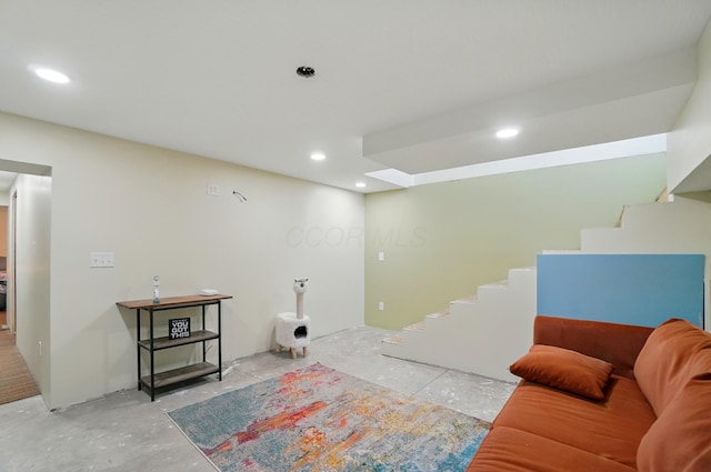 5350 Brook Rd NW, Lancaster, OH 43130 - living area with stairs and recessed lighting