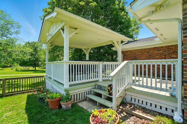 5350 Brook Rd NW, Lancaster, OH 43130 - deck featuring a lawn