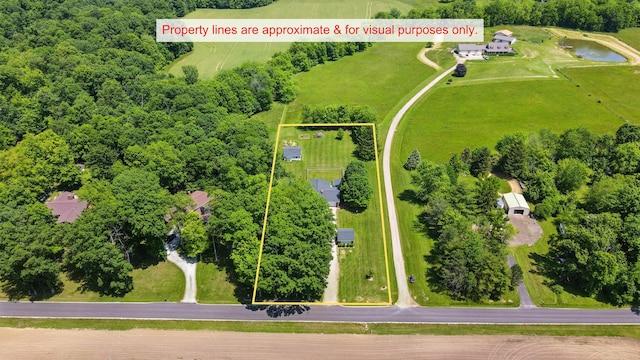 5350 Brook Rd NW, Lancaster, OH 43130 - aerial overview of property's location featuring a large body of water and property boundaries highlighted