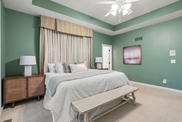 8467 Tartan Fields Dr, Dublin, OH 43017 - bedroom with light carpet, baseboards, and a ceiling fan