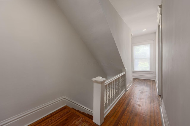 1210-1212 Dennison Ave, Columbus, OH 43201 - corridor with an upstairs landing, baseboards, and hardwood / wood-style floors