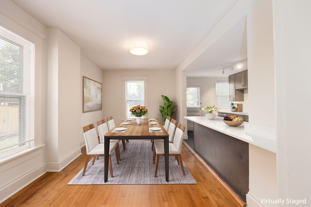 1210-1212 Dennison Ave, Columbus, OH 43201 - dining room with light wood-type flooring and baseboards
