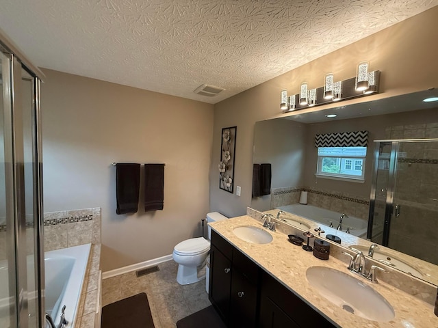 150 Shawnee Dr, Pickerington, OH 43147 - full bath featuring a shower stall, a garden tub, double vanity, toilet, and baseboards