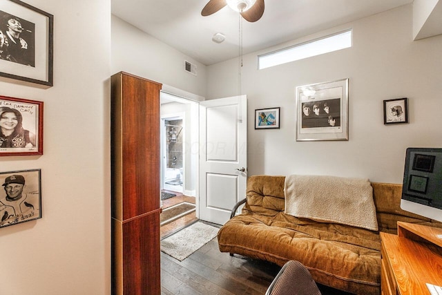 10 E Weber Rd Unit 205, Columbus, OH 43202 - living area featuring hardwood / wood-style flooring and a ceiling fan