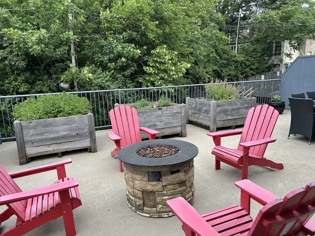 10 E Weber Rd Unit 205, Columbus, OH 43202 - view of patio / terrace featuring a fire pit