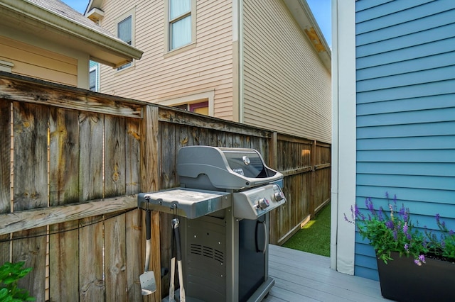 158 Punta Aly, Columbus, OH 43201 - wooden deck with a grill