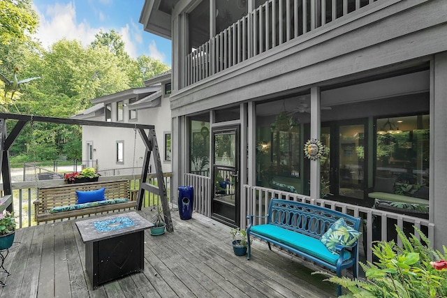 3850 Alward Rd SW, Pataskala, OH 43062 - wooden deck featuring a sunroom