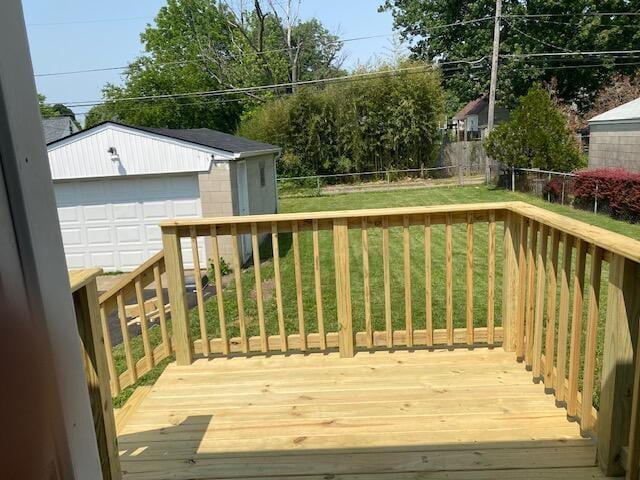 2691 Howey Rd, Columbus, OH 43211 - deck with an outdoor structure and a detached garage
