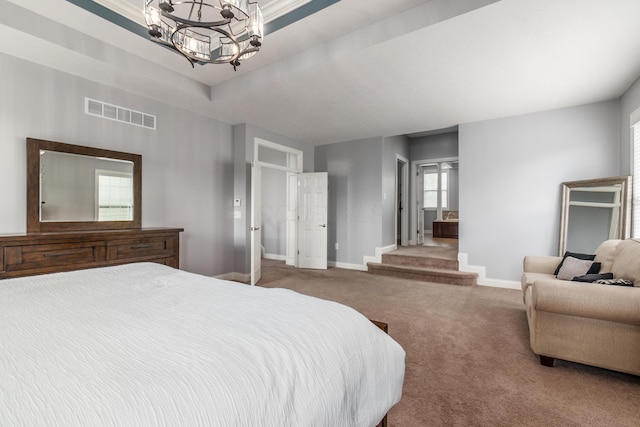 7685 Skarlocken Grn, New Albany, OH 43054 - carpeted bedroom with a chandelier and baseboards