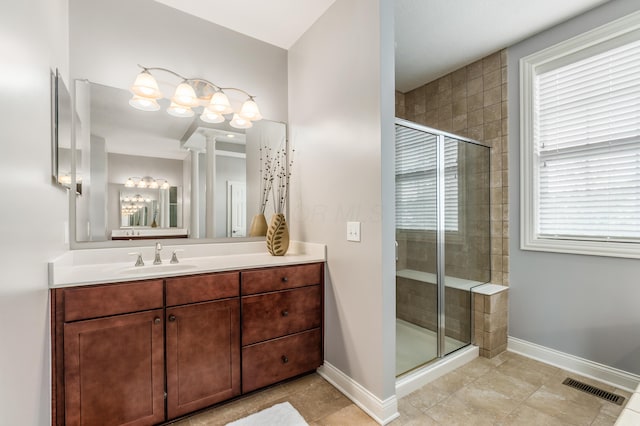 7685 Skarlocken Grn, New Albany, OH 43054 - full bath featuring a shower stall, vanity, and tile patterned floors
