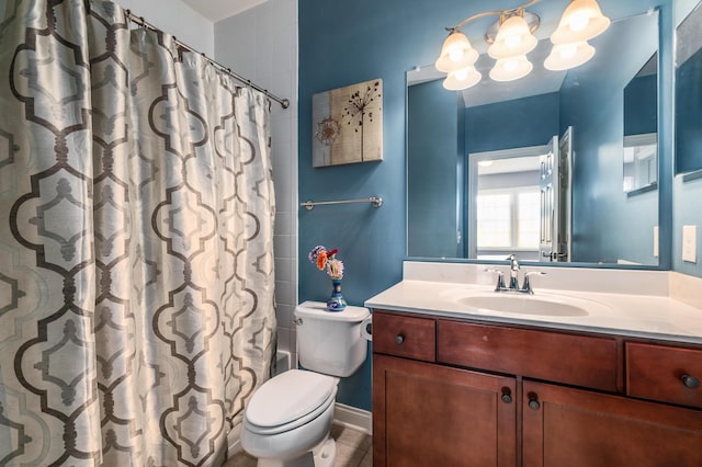 7685 Skarlocken Grn, New Albany, OH 43054 - bathroom featuring vanity, a chandelier, and a shower with curtain