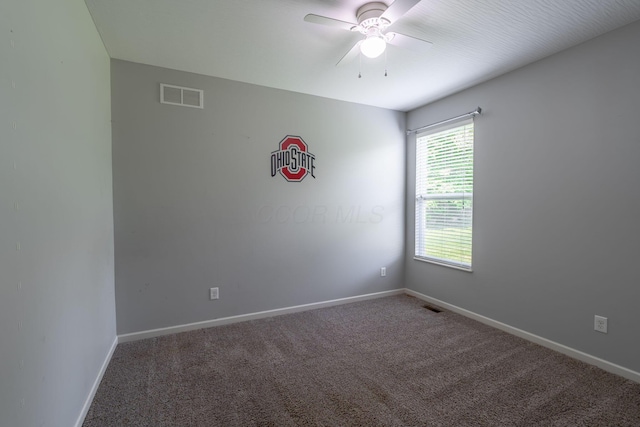 140 Broadstone Cir E, Blacklick, OH 43004 - empty room featuring ceiling fan, baseboards, and carpet flooring
