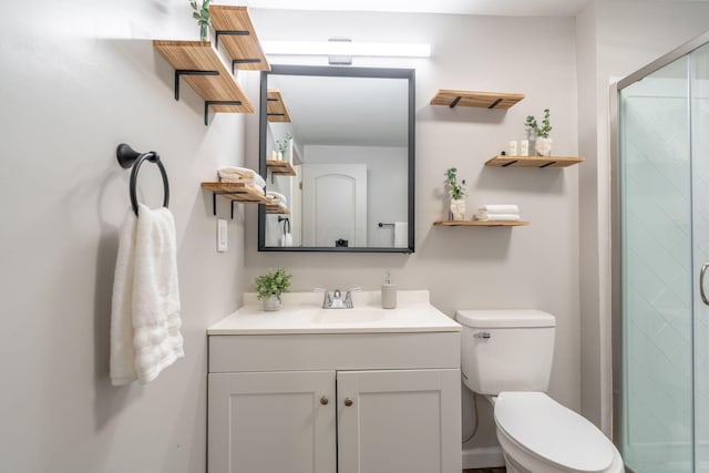 140 Broadstone Cir E, Blacklick, OH 43004 - full bathroom featuring vanity, toilet, and a stall shower