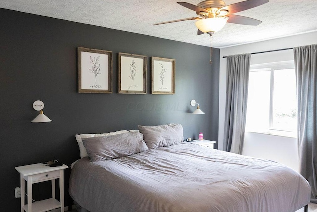 1771 Redcloud Dr, Powell, OH 43065 - bedroom with a textured ceiling and ceiling fan