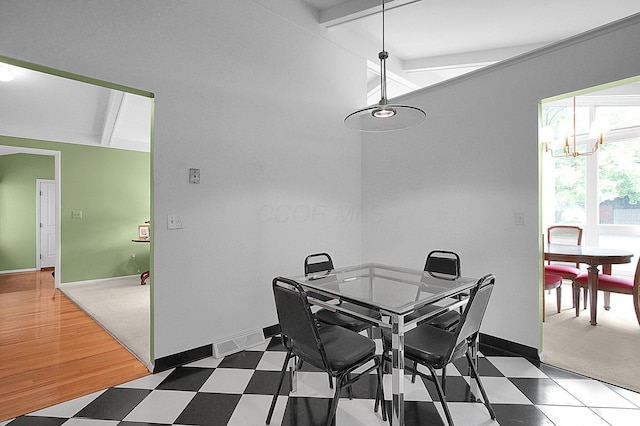 1263 Clubview Blvd S, Columbus, OH 43235 - dining area with tile patterned floors and a chandelier