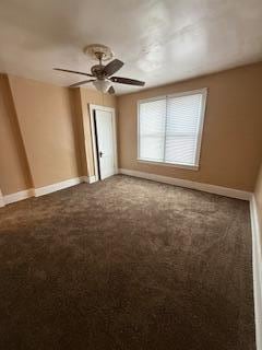 865 E Whittier St, Columbus, OH 43206 - unfurnished room featuring carpet floors, baseboards, and ceiling fan