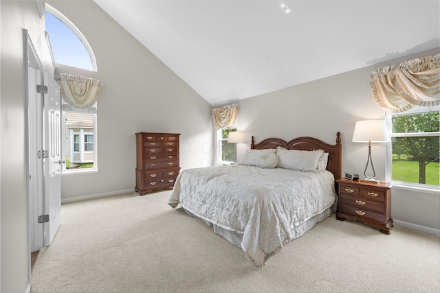 7494 Barrister Dr, Dublin, OH 43016 - carpeted bedroom featuring baseboards and high vaulted ceiling