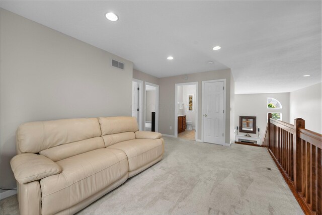 7494 Barrister Dr, Dublin, OH 43016 - living area featuring light colored carpet, recessed lighting, and baseboards
