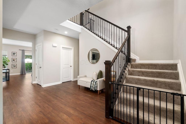 1211 Mcclish Ct, Grove City, OH 43123 - stairs with wood finished floors, baseboards, and recessed lighting