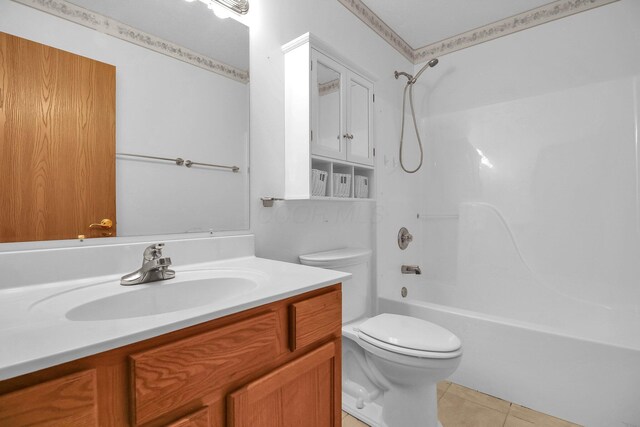 106 Kings Way W, Jefferson, OH 43162 - full bath with toilet, vanity, tile patterned flooring, and shower / tub combination