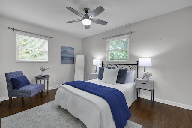 2608 Edgevale Rd, Columbus, OH 43221 - bedroom with wood finished floors and ceiling fan