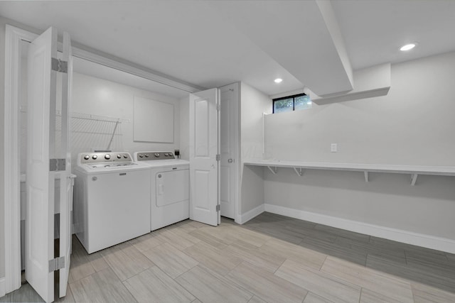 2608 Edgevale Rd, Columbus, OH 43221 - laundry room with washer and dryer and recessed lighting