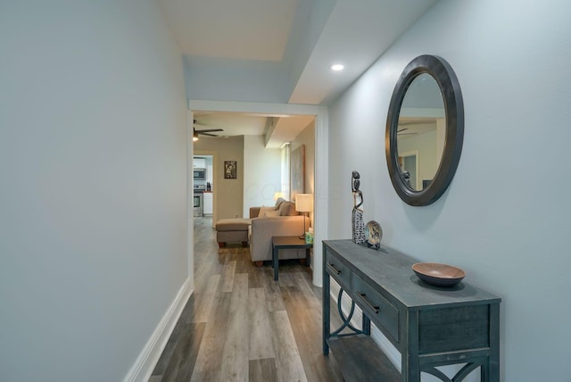 202 Boyleston Ave, Newark, OH 43055 - hall with wood finished floors and baseboards